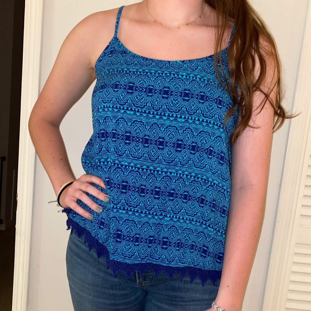 Aztec print flowy tank top